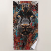 Schwarze Panther Street Art Portrait