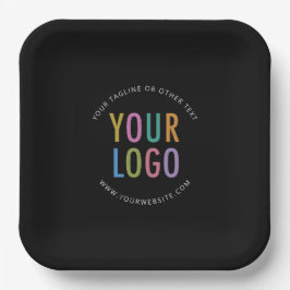 Schwarze Papiere Teller 23 cm Individuelles Logo G