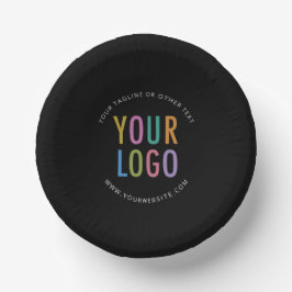 Schwarze Papierteller mit individuellem Logo bedru
