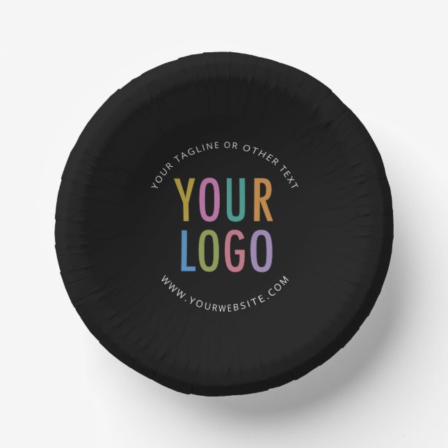 Schwarze Papierteller mit individuellem Logo bedru (Vorderseite)