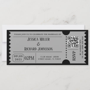Schwarze Party-Ticket-Einladungen und Warteparty-E Einladung