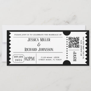 Schwarze Party-Ticket-Einladungen und Warteparty-T Einladung