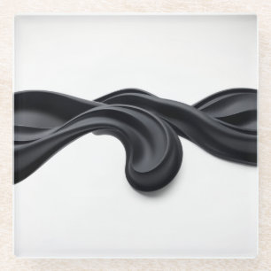 Schwarze Pastellfarbe Glasuntersetzer