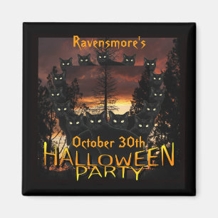 Schwarze Patrouillenkatzen Halloween-Party Magnete