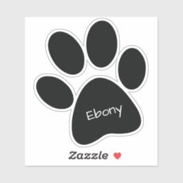 Schwarze Paw Print Custom Cut Vinyl Sticker