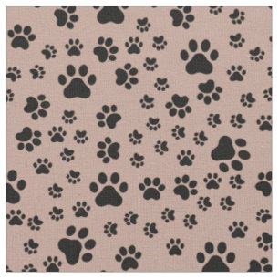 Schwarze Paw-Prints auf antikem Messing Stoff
