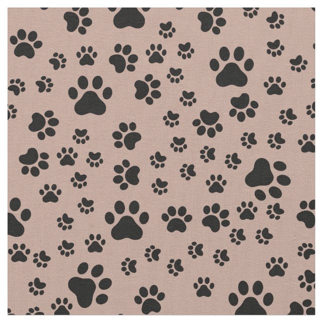 Schwarze Paw-Prints auf antikem Messing Stoff (Nahaufnahme)