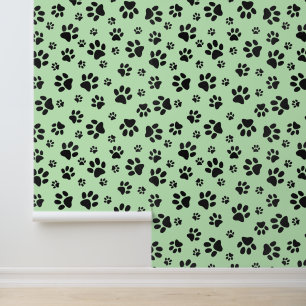 Schwarze Paw Prints Design Tapete
