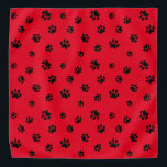 Schwarze Paw Prints Muster auf Rot Halstuch<br><div class="desc">Zeigen Sie,  wie viel Sie Tiere mit dieser niedlichen schwarzen Pfote Druck gemustert bandana Liebe. Hier in Rot dargestellt,  sieht es auch mit anderen leichteren Hintergründen phantastisch aus. Wetten Sie,  dass Ihr Haustier es anziehen wird!</div>