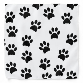 Schwarze Paw Prints Muster Pet Dog Halstuch