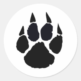Schwarze Paw Runder Aufkleber