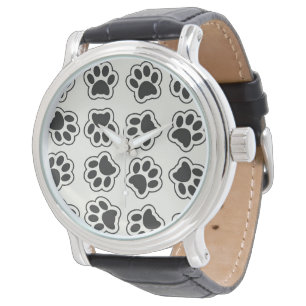 Schwarze Paws, Hundepfähle, Katzenpfähle, Kontur Armbanduhr