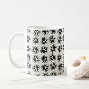 Schwarze Paws, Hundepfähle, Katzenpfähle, Kontur Kaffeetasse