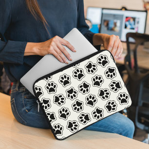 Schwarze Paws, Hundepfähle, Katzenpfähle, Kontur Laptopschutzhülle