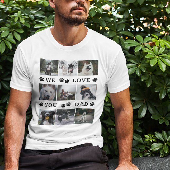 Schwarze Paws Wir Liebe Sie Vater 9 FotoCollage T-Shirt (Von Creator hochgeladen)