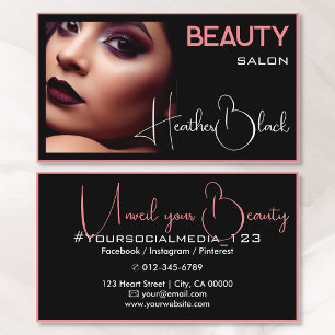 Schwarze Peach-Rand-Rahmen für Foto-Bildvorlage Visitenkarte