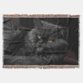 Schwarze Perserkatze Decke