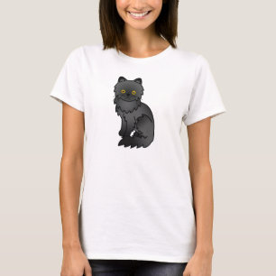 Schwarze Perserkatze T-Shirt