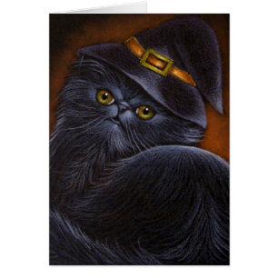 Schwarze persische Katzen-Karte