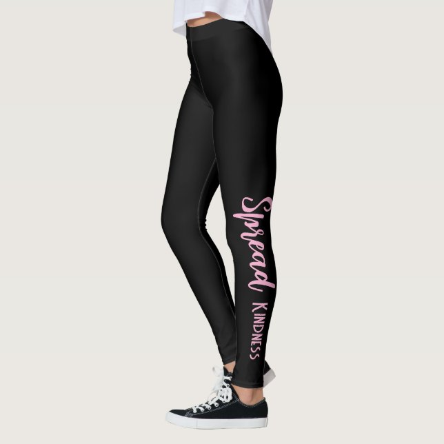 Schwarze personalisierte Leggings verbreiten Freun (Links)