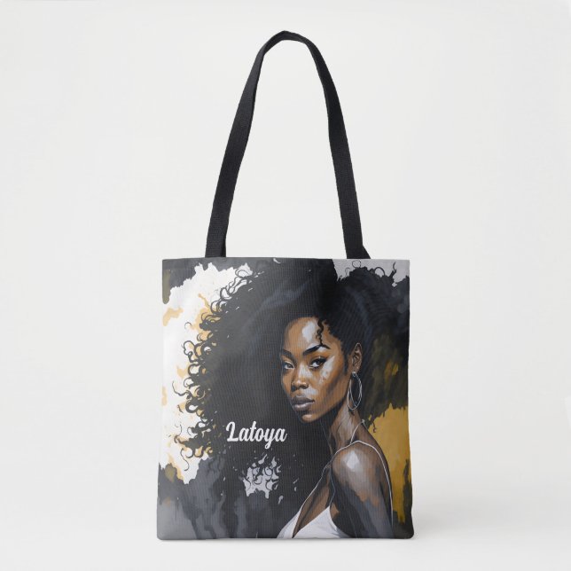 Schwarze Personalisierte Tote Bag (Vorderseite)