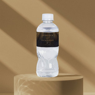 Schwarze personalisierte Wasserflaschen-Etiketten  Wasserflaschenetikett