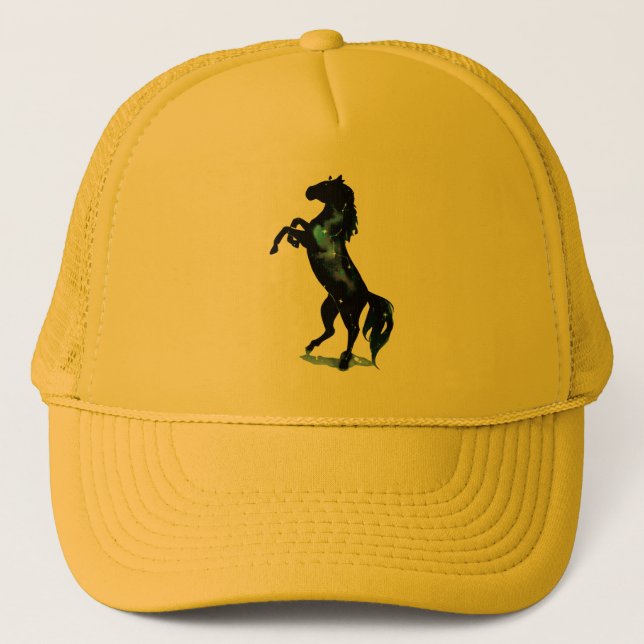 Schwarze Pferd Trucker-Mütze Truckerkappe (Vorderseite)
