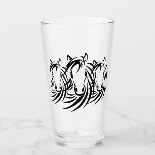 Schwarze Pferdeköpfe Glas