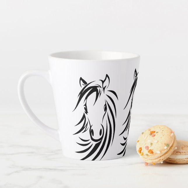Schwarze Pferdeköpfe Milchtasse (Beispiel)