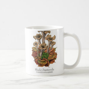 Schwarze Pfifferlings-Pilz-Kaffee-Tasse Tasse