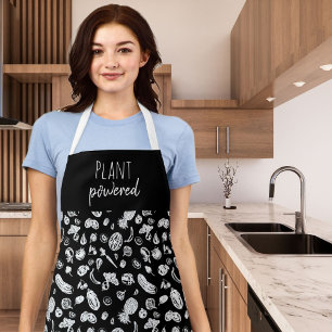 Schwarze Pflanze Powered Vegan Schürze