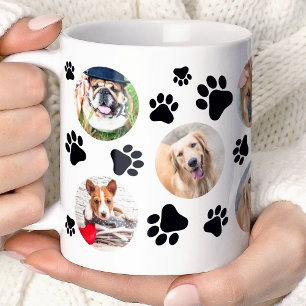 Schwarze Pfotenabdruck 8 Haustier Hund Foto Collag Kaffeetasse