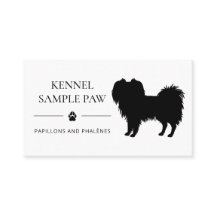 Schwarze Phalène-Hund-Silhouette Hundezucht oder -