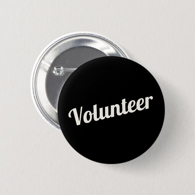 Schwarze Pin-back Freiwilligen-Buttons Button (Vorne & Hinten)