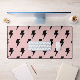 Schwarze Pink-Blitz-Y2K-Indie-Bold Schreibtischunterlage