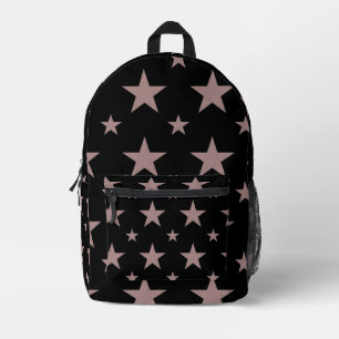 Schwarze Pink Sterne Muster Pastell Konstellation Bedruckter Rucksack