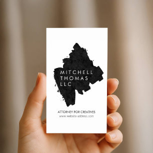 Schwarze Pinselstriche kreativ Beruflich Visitenkarte