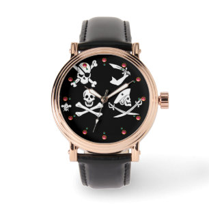 SCHWARZE PIRATBANNER, KREUZTE, SCHWERTER ARMBANDUHR