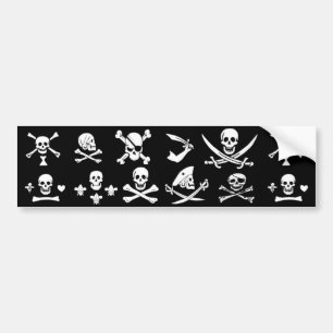 SCHWARZE PIRATBANNER, KREUZTE, SCHWERTER AUTOAUFKLEBER