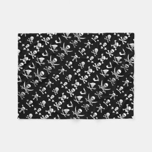 SCHWARZE PIRATBANNER, KREUZTE, SCHWERTER FLEECEDECKE