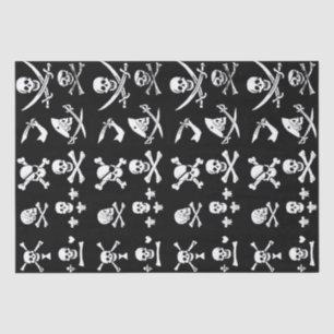SCHWARZE PIRATBANNER, KREUZTE, SCHWERTER SEIDENPAPIER