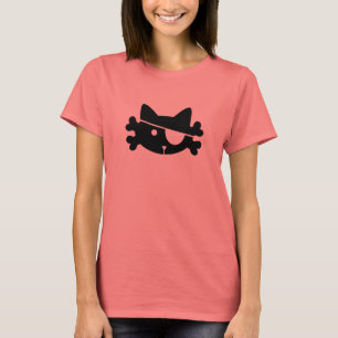 Schwarze Piratenkatze - T-Shirt