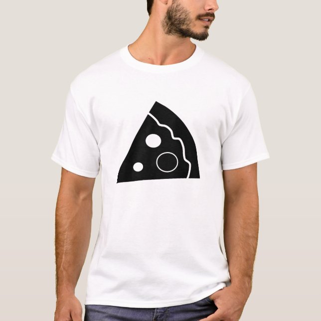 Schwarze Pizza T-Shirt (Vorderseite)
