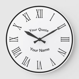 Schwarze Platte n Zahlen mit strahlenden römischen Große Wanduhr