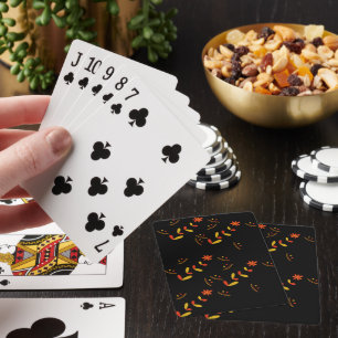 Schwarze Poker Karten mit Blumendesign Spielkarten
