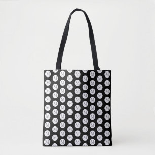 Schwarze Polka-Dot-Monogramm-Tasche