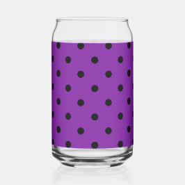 Schwarze Polka Dots auf Violet Lila Dosenglas