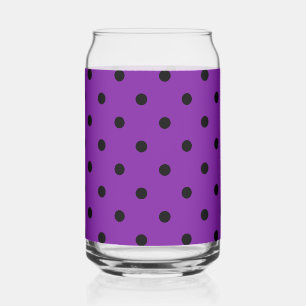Schwarze Polka Dots auf Violet Lila Dosenglas