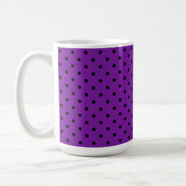 Schwarze Polka Dots auf Violet Lila Kaffeetasse