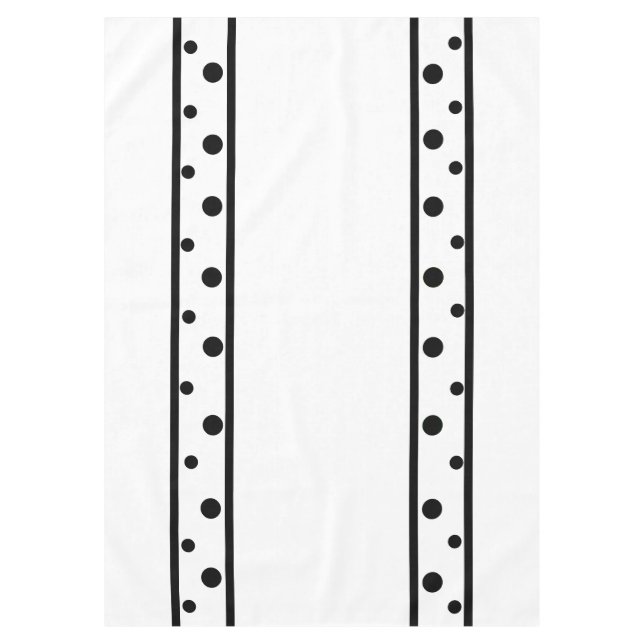 Schwarze Polka Dots Geometric Tischdecke (Vorderseite)
